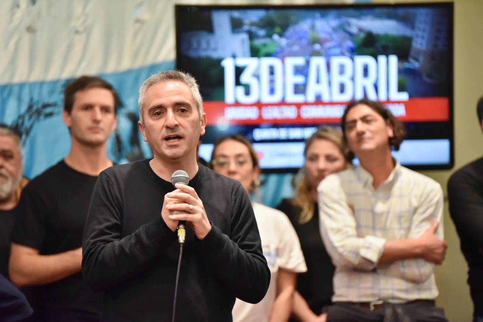 Larroque, durante el acto en San Vicente. Foto: X (@larroqueandres)