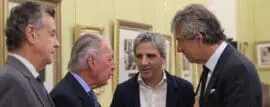 Funes de Rioja dialoga con Caputo en Casa Rosada, en enero de este año. Foto: NA.