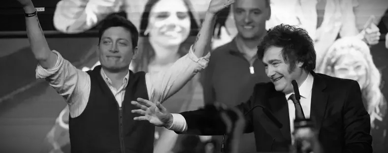 Javier Milei y Santiago Caputo.