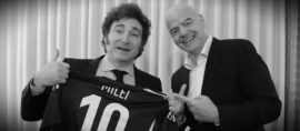 Javier Milei y el presidente de la FIFA, Gianni Infantino, en mayo de 2024.