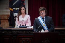 Javier Milei y Victoria Villarruel durante la apertura de sesiones ordinarias del Congreso. Foto: Prensa Presidencia.